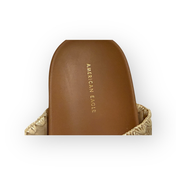 American Eagle Raffia Double Buckle Slide Sandals Size 10 NWT Espadrille - Picture 6 of 10